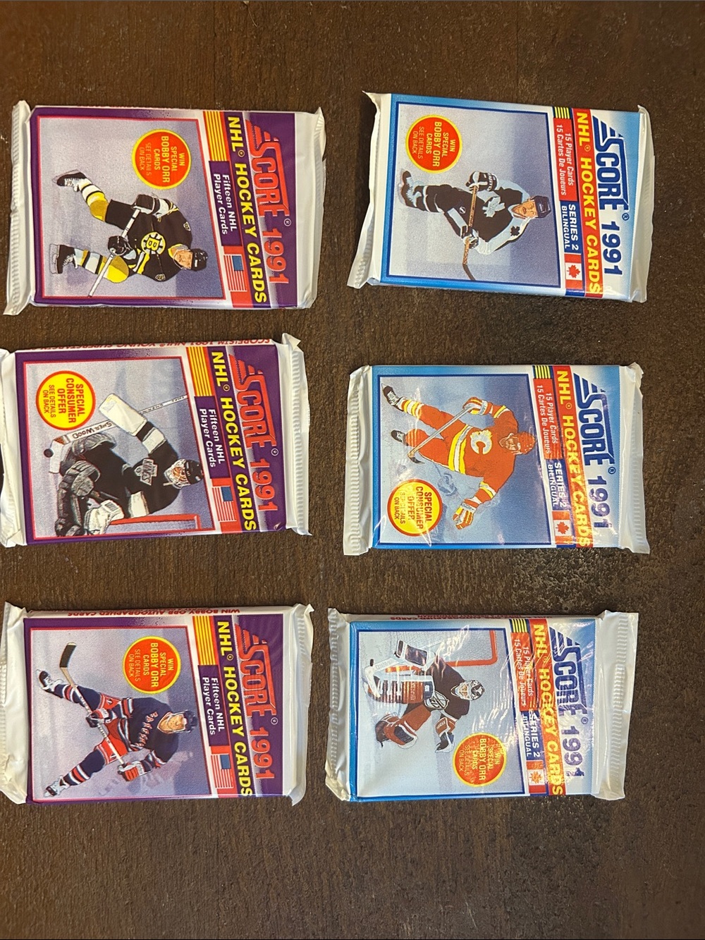 Vintage 1991 Score NHL Hockey Card Unopened Packs Lot - Assorted Team Artwork